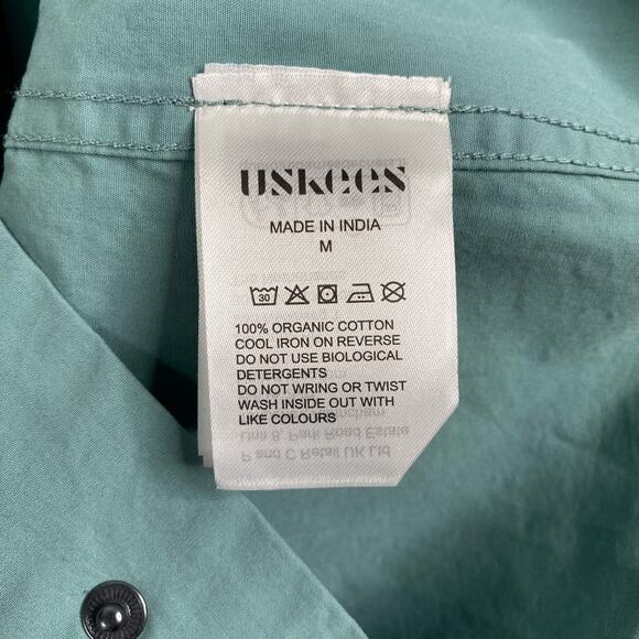 Uskees Mens M #6003 Lightweight Short Sleeve Button Up Shirt in Eucalyptus - Picture 6 of 6